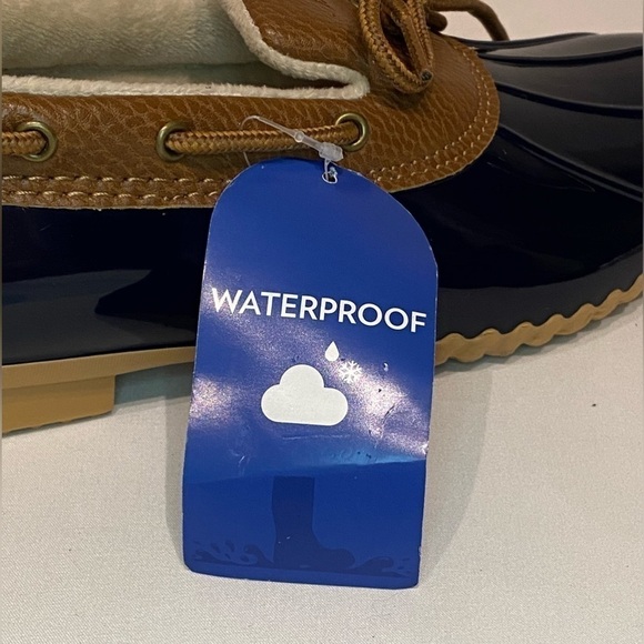 NWT JBU by Jambu Women’s Woodbury Waterproof Duck Shoes Navy/Tan Size 10M - Picture 12 of 16